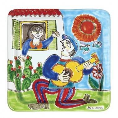 Squared Plate Serenade De Simone Pottery 20x20 DS 20 Squared Plate Serenade De Simone Pottery 20x20 DS 20